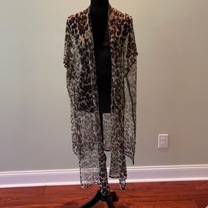 Sheer leopard print kimono